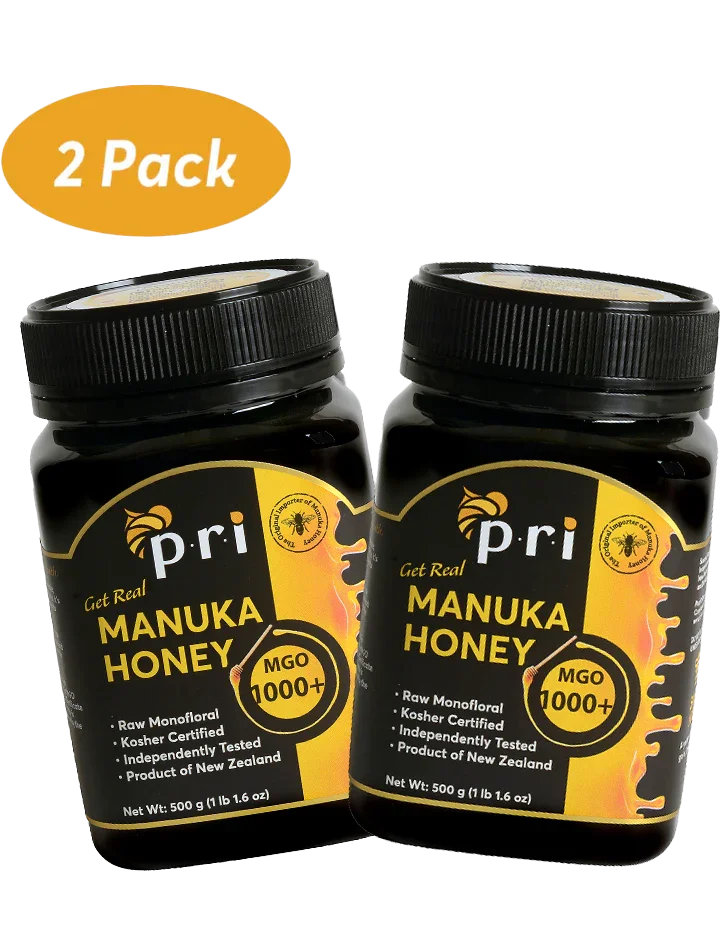 Manuka Honey MGO 1000+ | Raw & Lab Tested | PRI Honey - 2pack