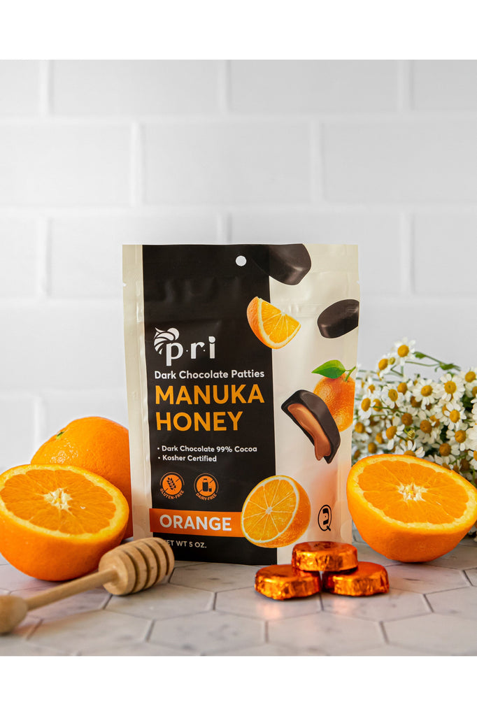 PRI Manuka Honey Chocolate Bag - Front - Orange Flavor
