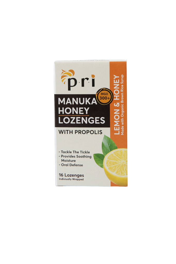 PRI - Manuka Honey Lozenges - Lemon - Front