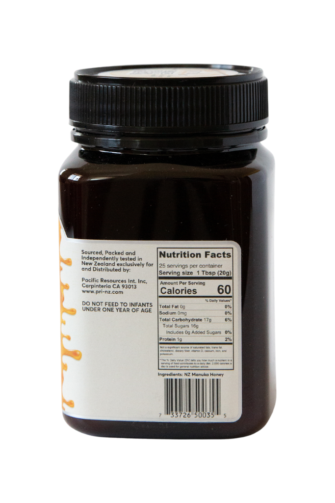 PRI - Manuka Honey 150+ - Nutritional Facts,