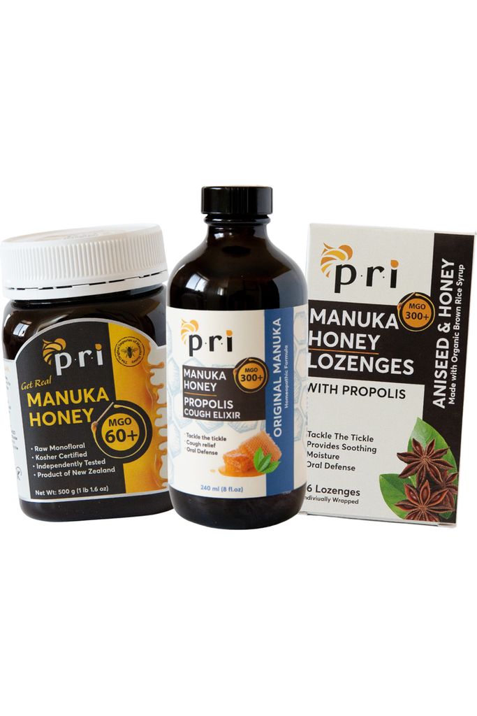 PRI - Manuka Honey 60+ 500g + Aniseed Lozenge + Original Elixir