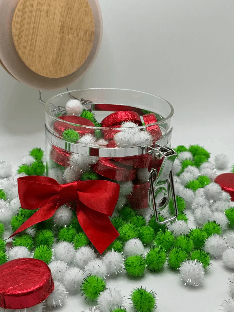 Holiday Glass Jar | Manuka Honey Chocolate Raspberry Patties