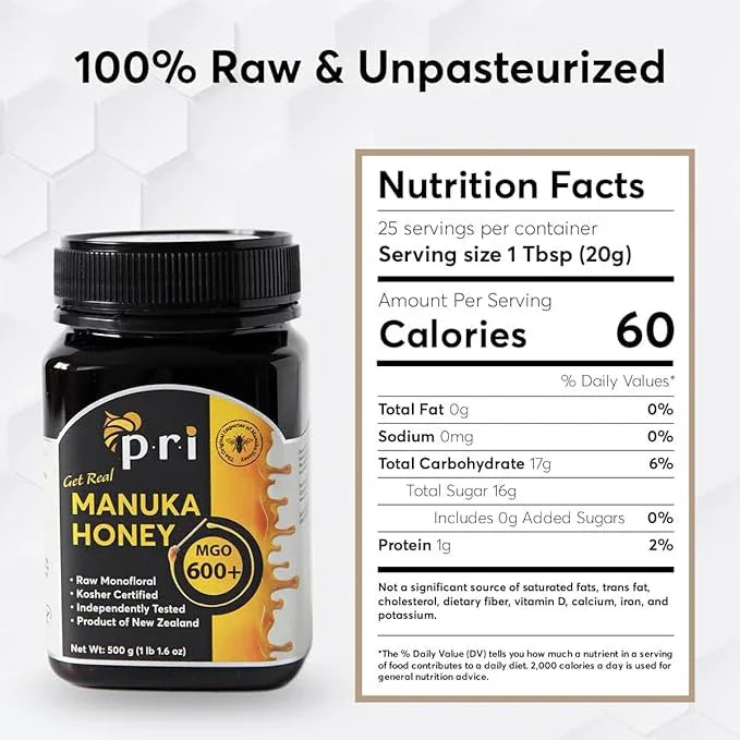 Manuka Honey 600+ | Raw & Lab Tested | PRI Honey – Pacific