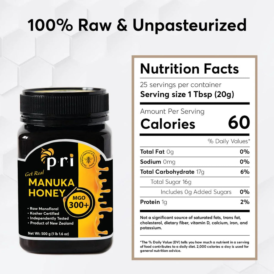 Manuka Honey MGO 300+ | Raw & Lab Tested | PRI Honey – PRI