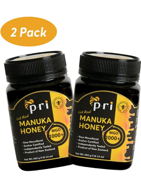 Manuka Honey MGO 1000+ | Raw & Lab Tested | PRI Honey - 2pack