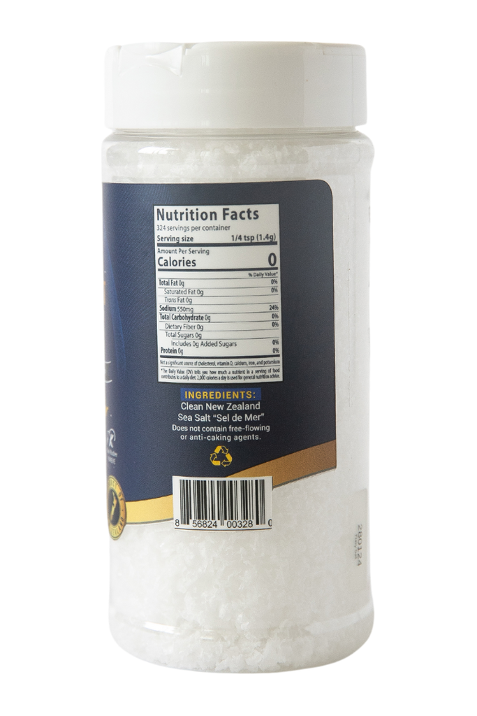 PRI - BioGro Certified Pacific Sea Salt - Flaky - Nutritional Facts, Ingredients and UPC Scan Code