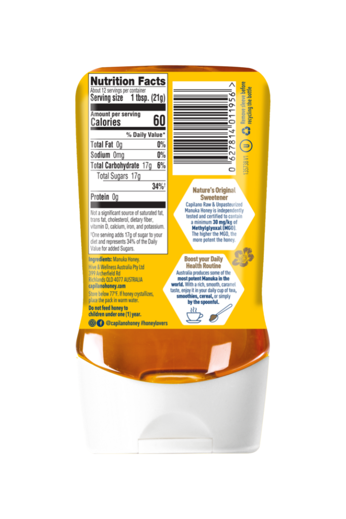 Capilano - Manuka Honey MGO 30+ - Nutritional Facts, UPC Scan Code, Ingredients