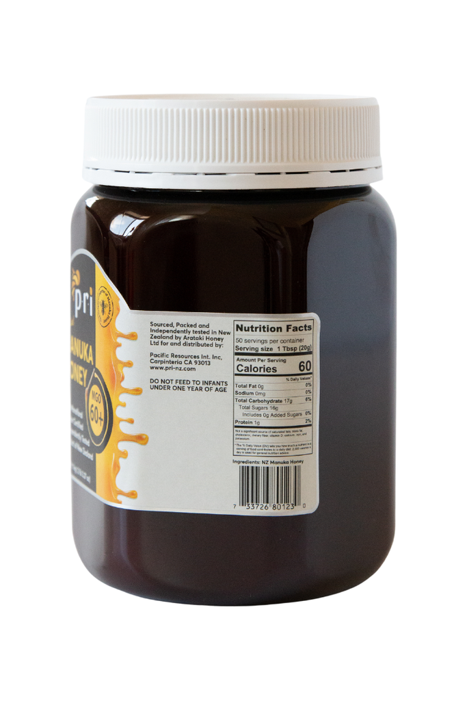 PRI - Manuka Honey 60+ 2.2lb - Ingredients, UPC Scan Code, Nutritional Facts