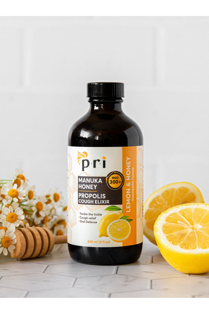 PRI - Lemon Honey Cough Elixir - Front with Background