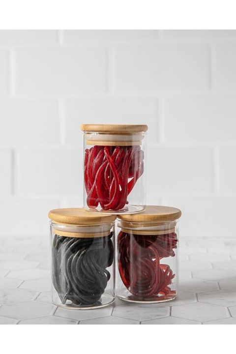 Various Laces in Jars with Background