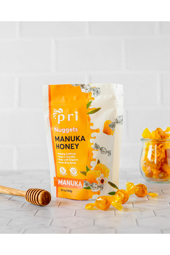 PRI - Manuka Honey Nuggets - Manuka - Front with Background
