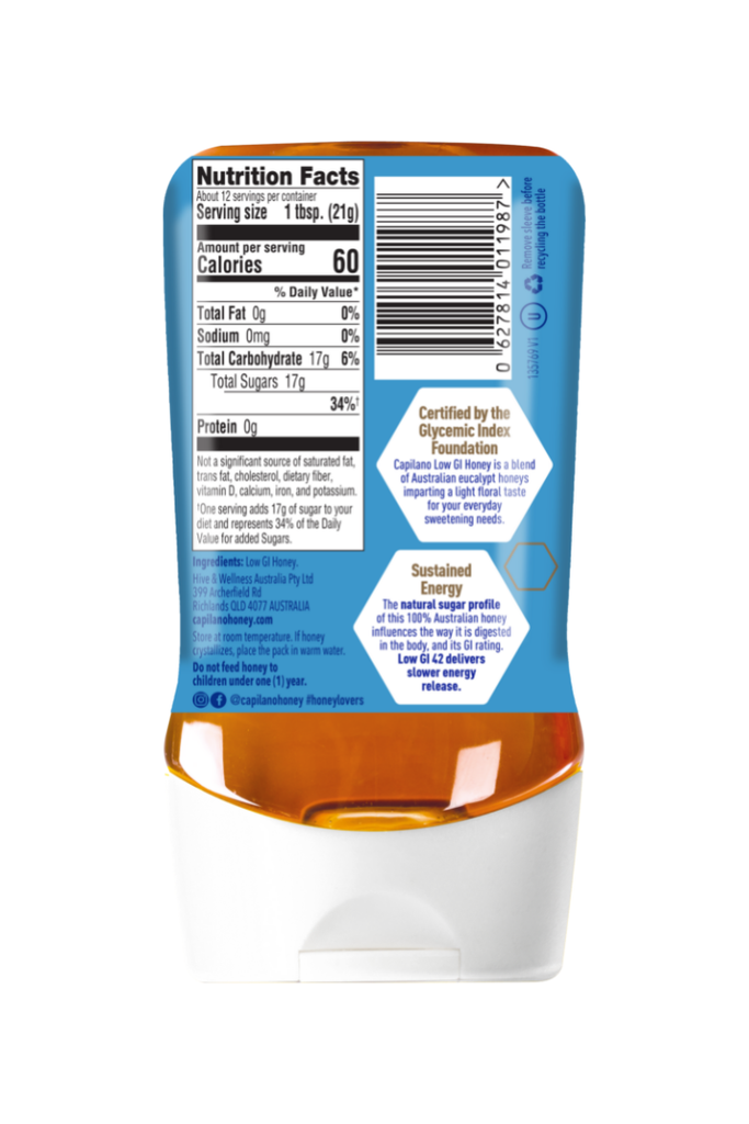 Capilano - Low Gl Honey - Nutritional Facts, Ingredients, UPC Scan Code