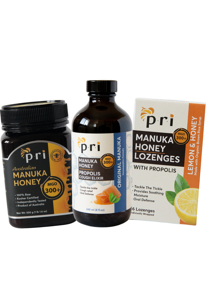 PRI - Australian Manuka Honey 300+ + Lemon Lozenges + Original Elixir