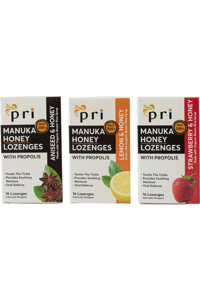 PRI - Manuka Honey Lozenges - Aniseed, Lemon, and Strawberry